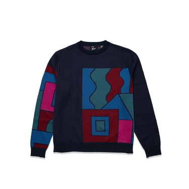 By Parra Mens Blocked Landscape Knitted Pullover