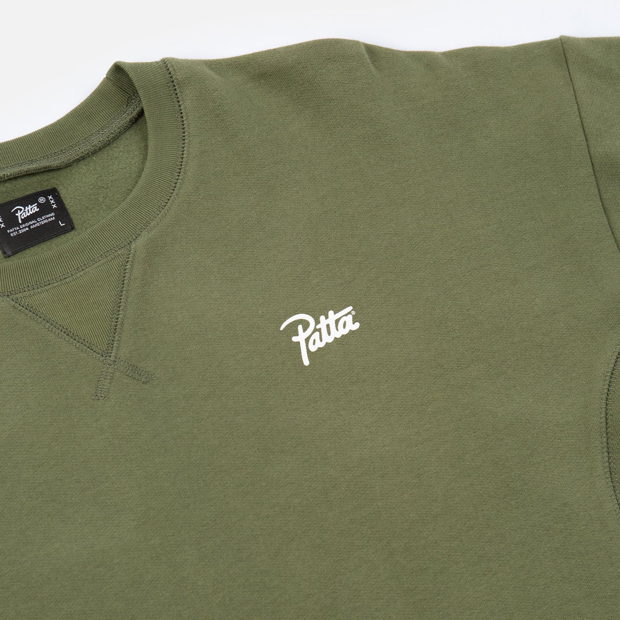 Patta Mens Basic Summer Crewneck Sweater 'Olivine'