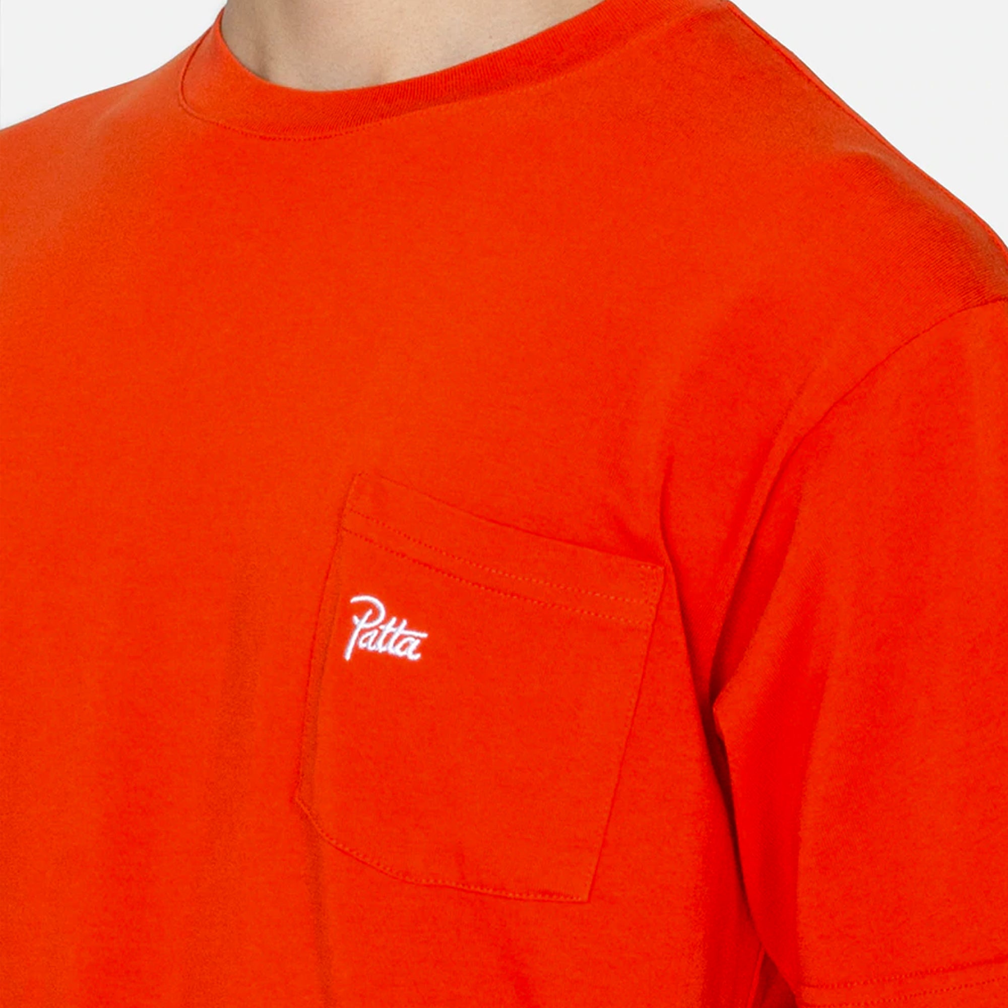 Patta Mens Basic Washed Pocket T-Shirt 'Pureed Pumpkin'