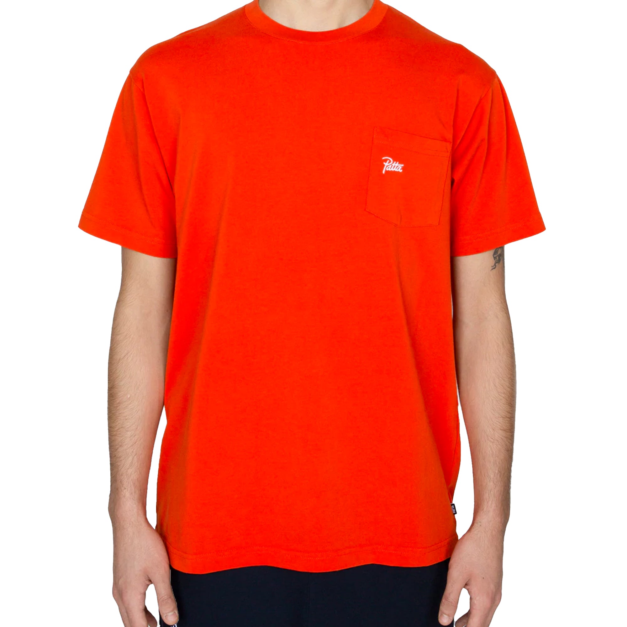 Patta Mens Basic Washed Pocket T-Shirt 'Pureed Pumpkin'