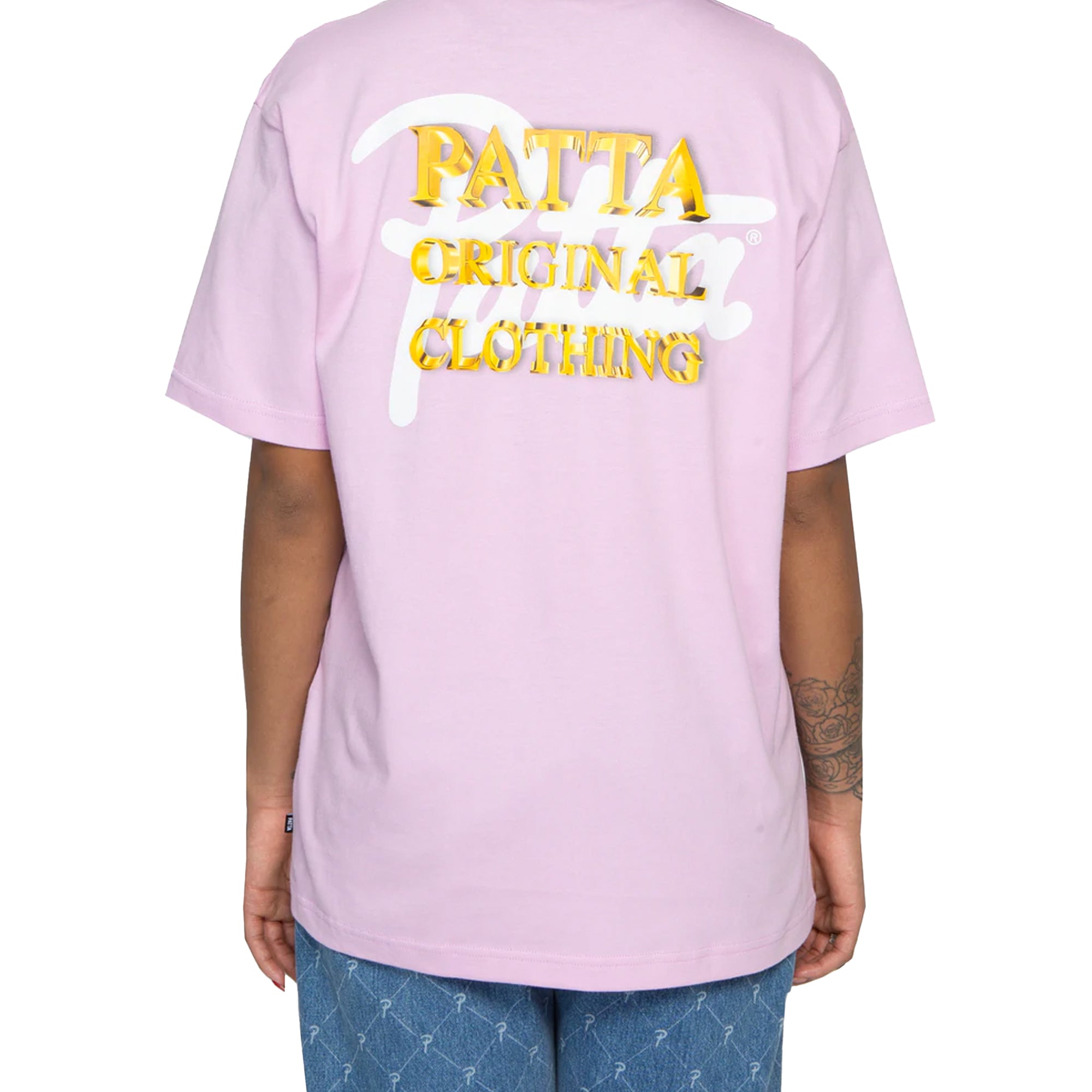 Patta Mens Gold Logo T-Shirt 'Orchid Bouquet'