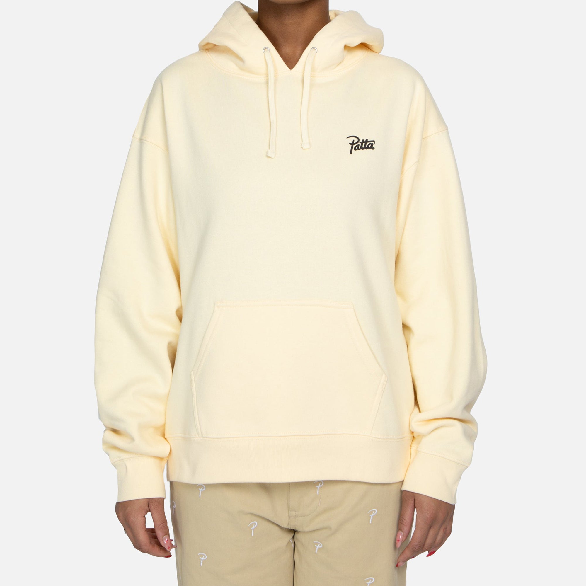 Patta Mens La Flor Hooded Sweater 'Vanilla Custard'