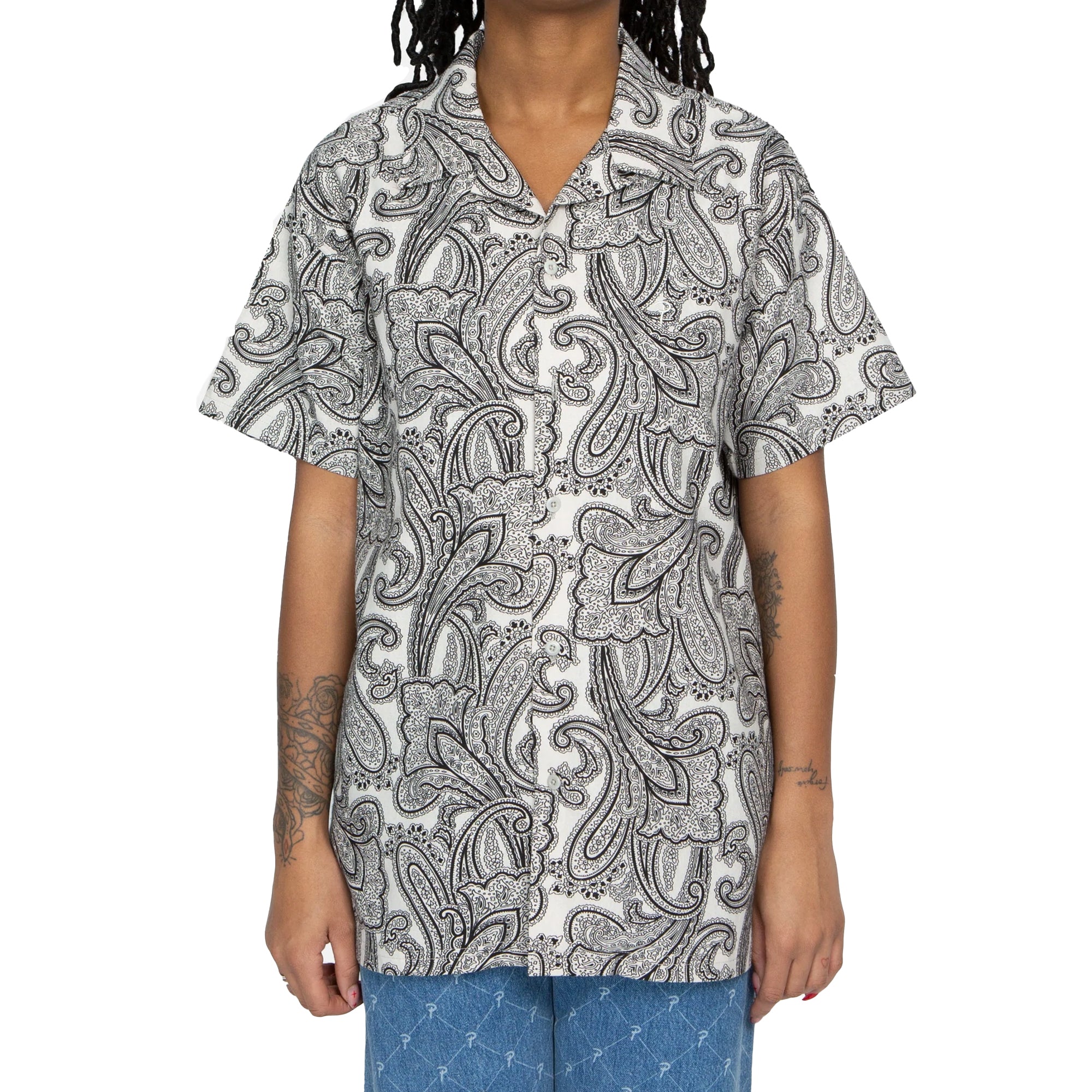 Patta Mens Silver Paisley Shortsleeve Shirt 'Silver Birch'