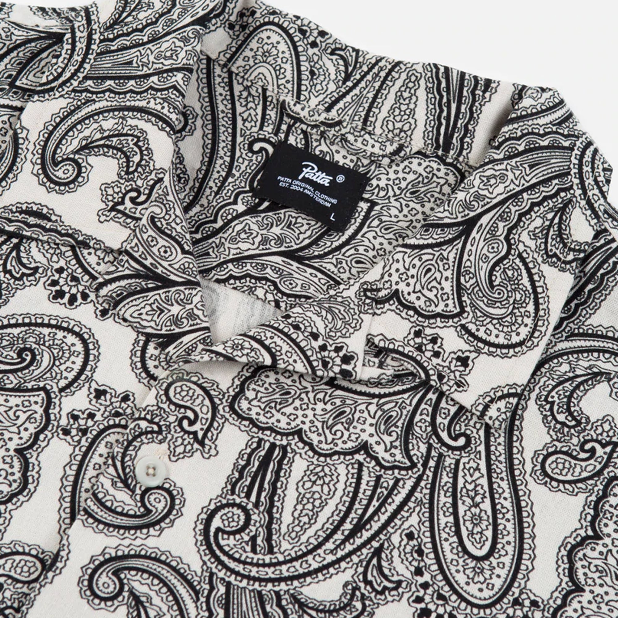 Patta Mens Silver Paisley Shortsleeve Shirt 'Silver Birch'