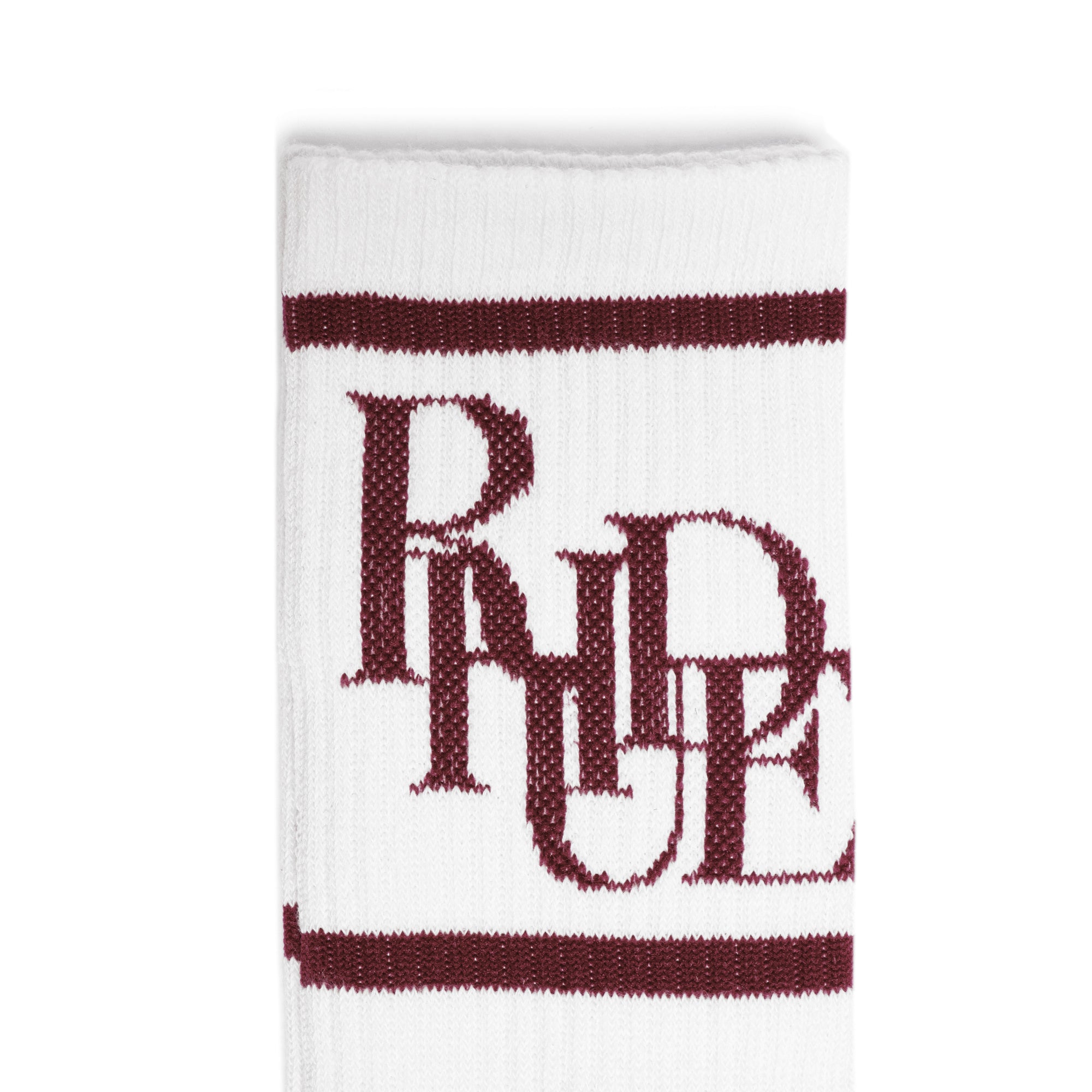 Rhude Mens Scramble Logo Sock 'White/Maroon'