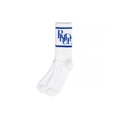 Rhude Mens Scramble Logo Sock 'White/Royal Blue'