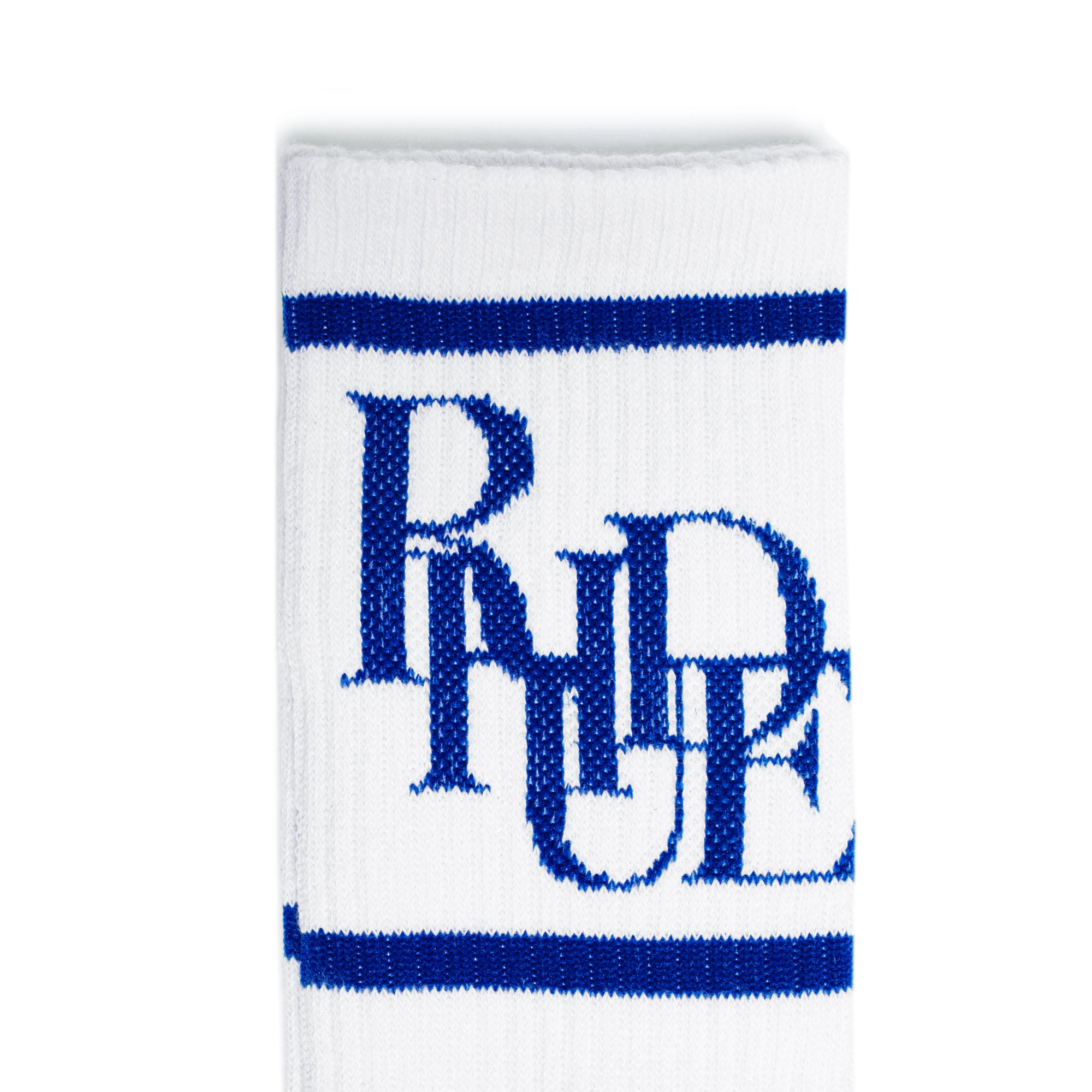 Rhude Mens Scramble Logo Sock 'White/Royal Blue'