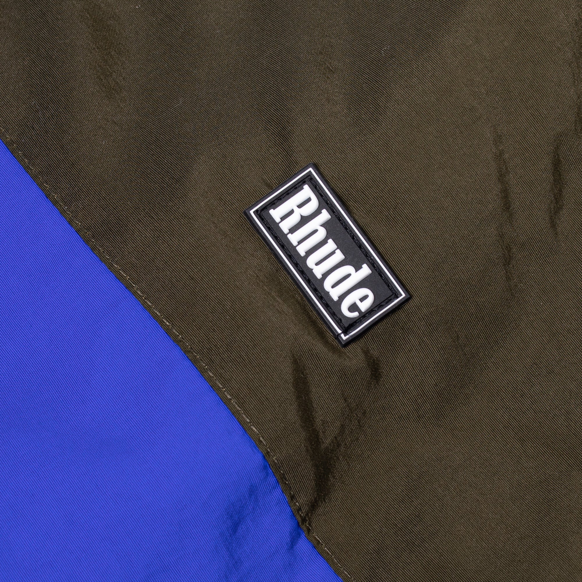 Rhude Puffer in Maroon, Olive & Blue