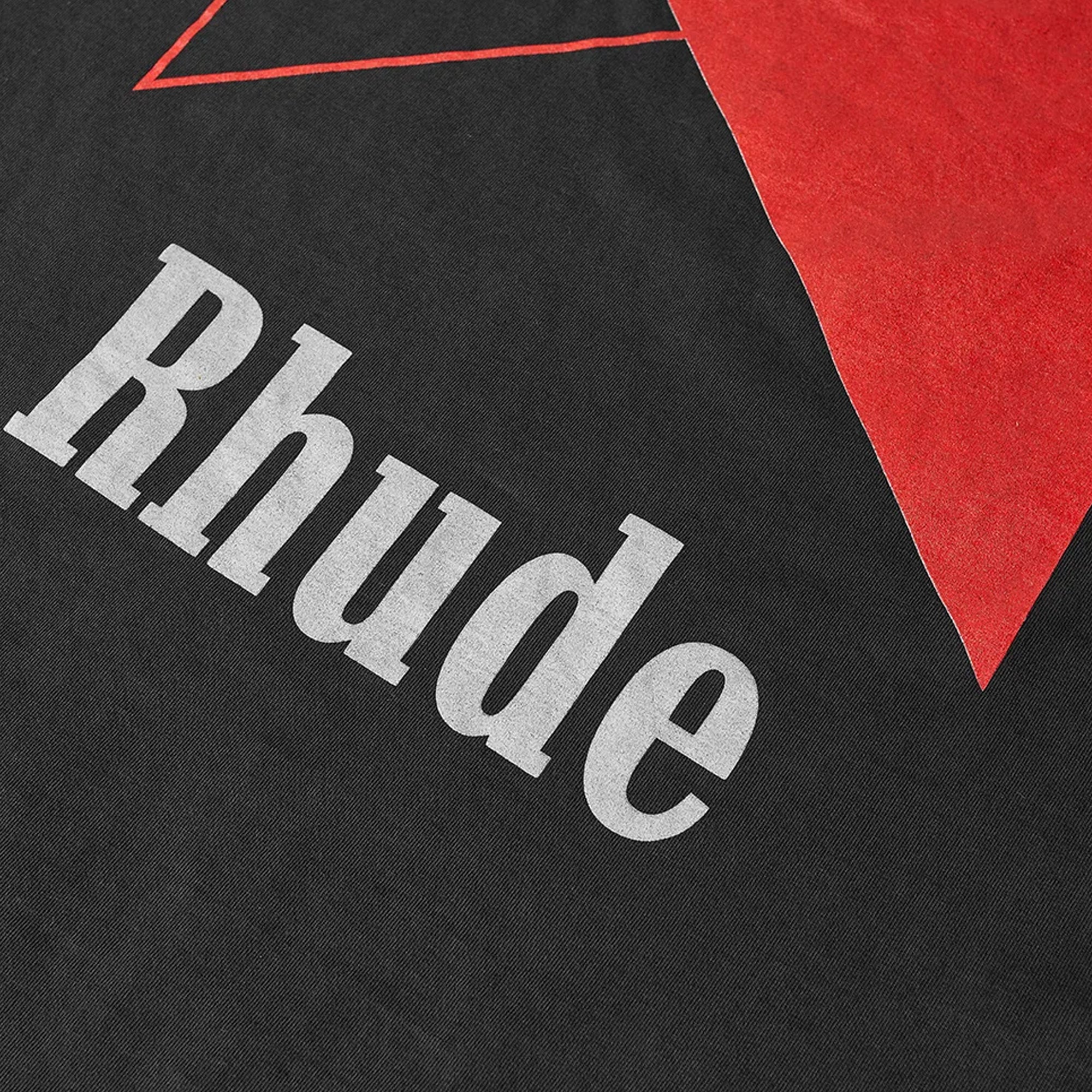 Rhude Mens Track Logo Tee 'Black'