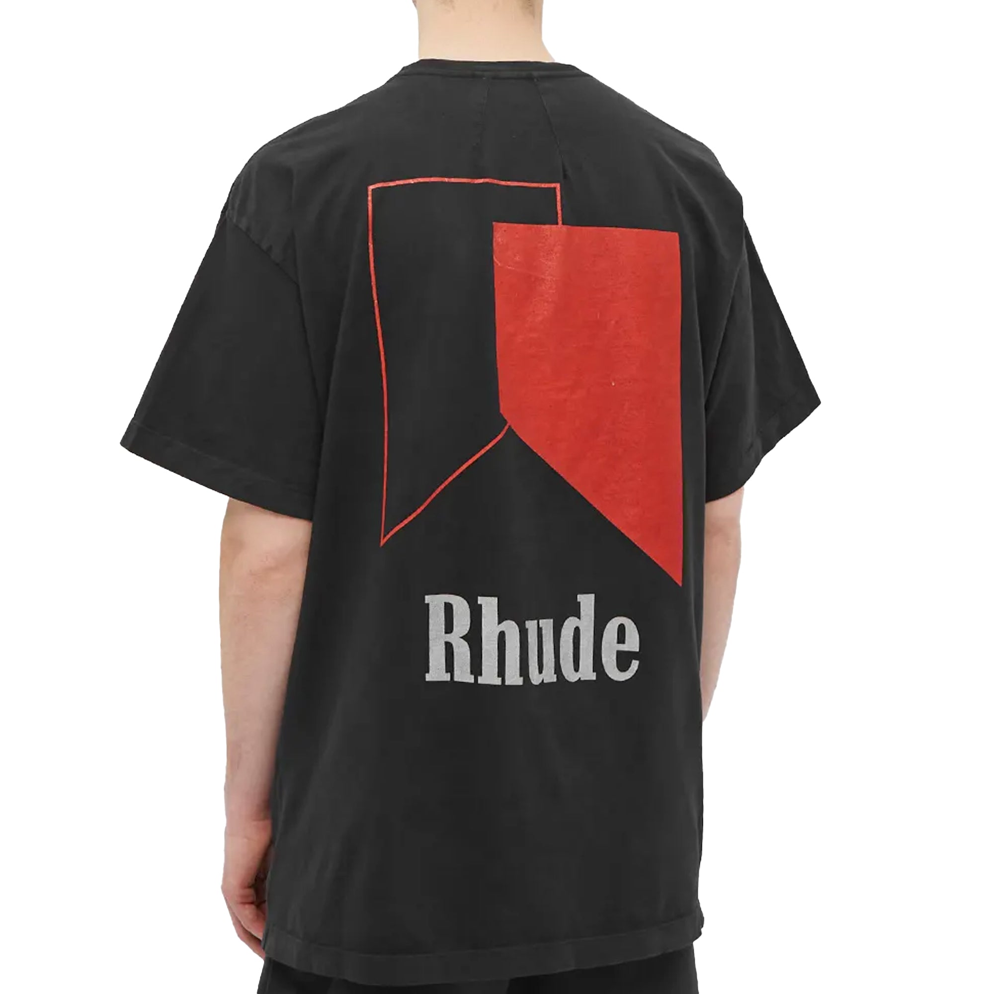 Rhude Mens Track Logo Tee 'Black'