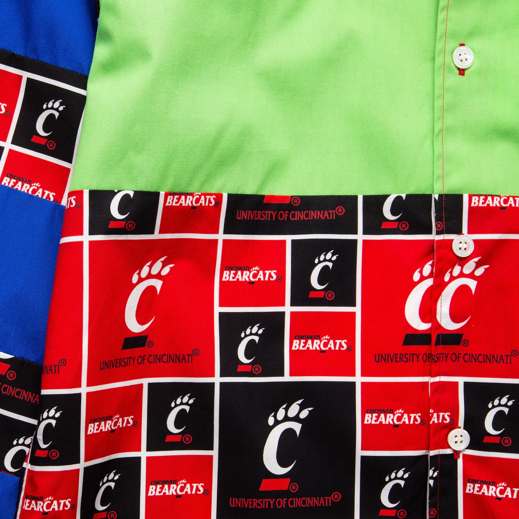 Comme des Garcons SHIRT Boys Patchwork “Cincinnati Bearcats” Pattern Shirt