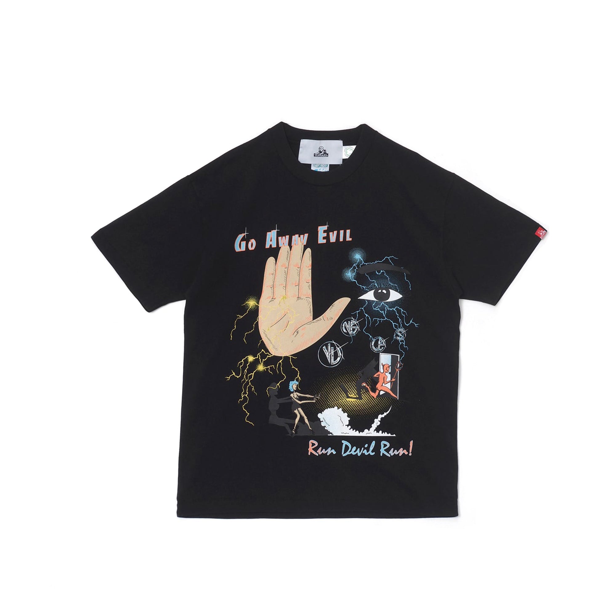 Jungles Mens Go Away Evil Tee 'Washed Black'