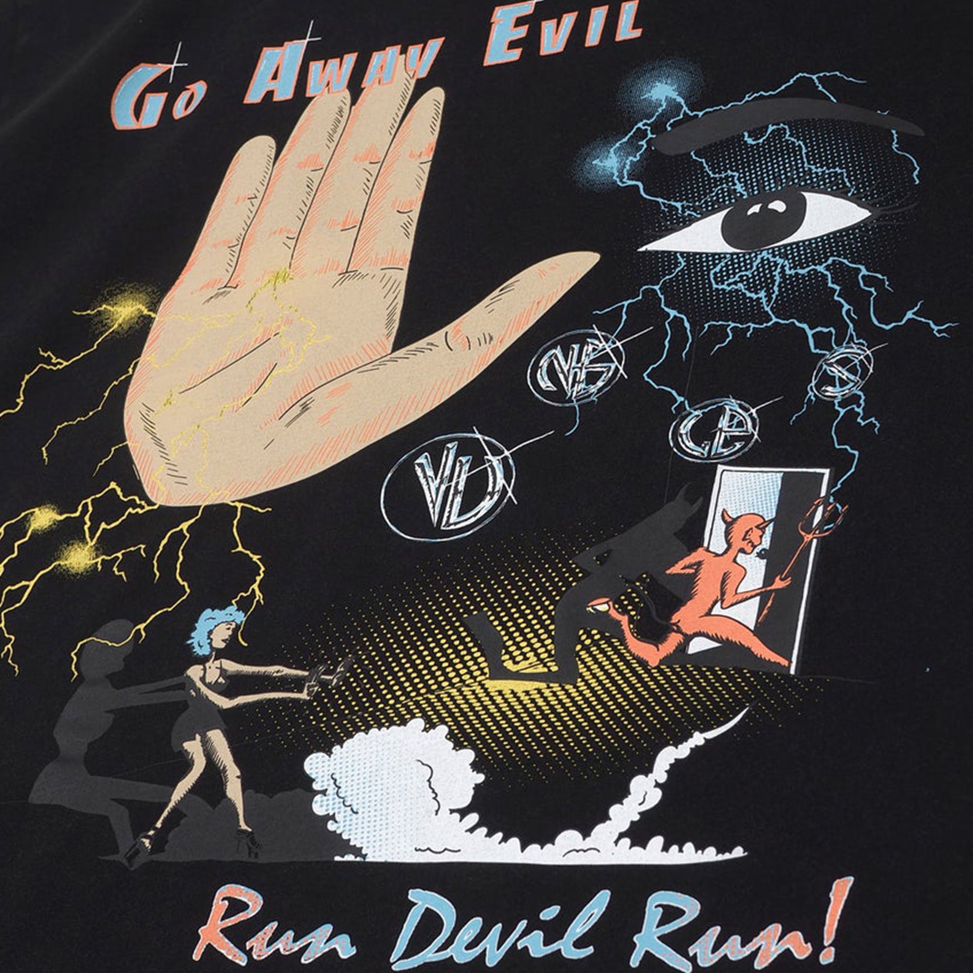 Jungles Mens Go Away Evil Tee 'Washed Black'