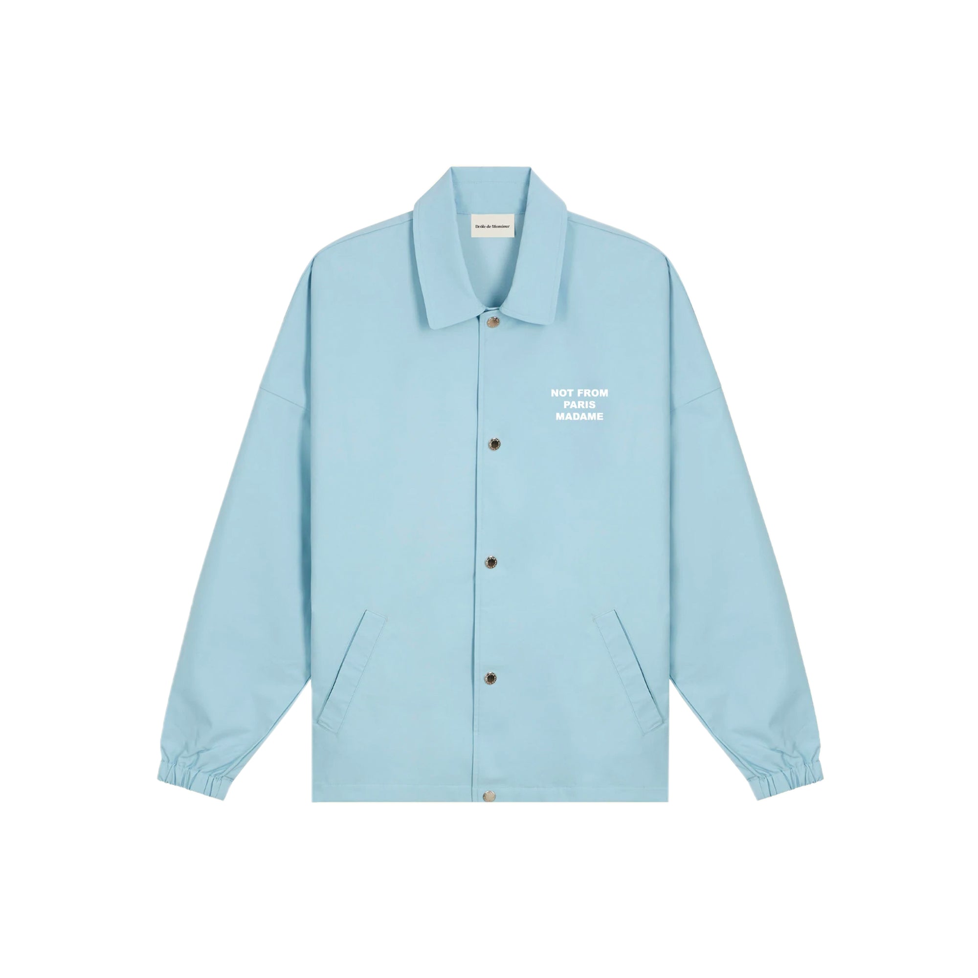 Drole De Monsieur Mens NFPM Slogan Coach Jacket Light Blue