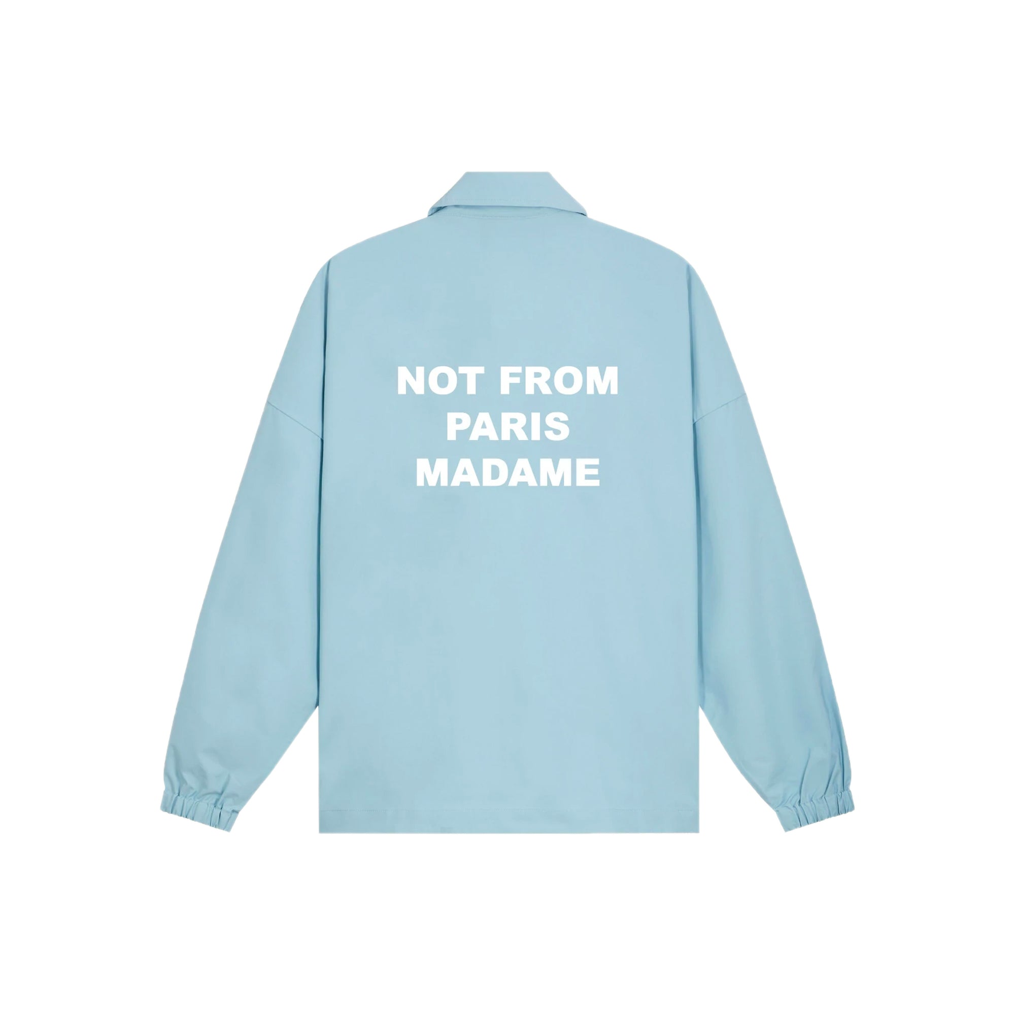 Drole De Monsieur Mens NFPM Slogan Coach Jacket Light Blue