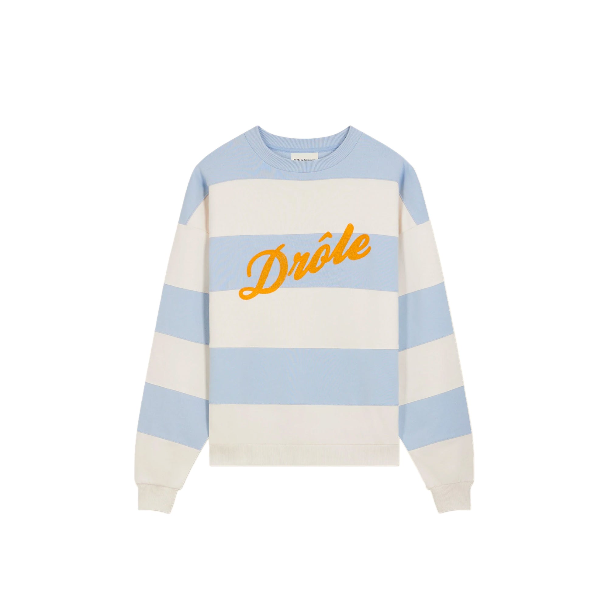 Drole De Monsieur Mens Striped Crew Cream