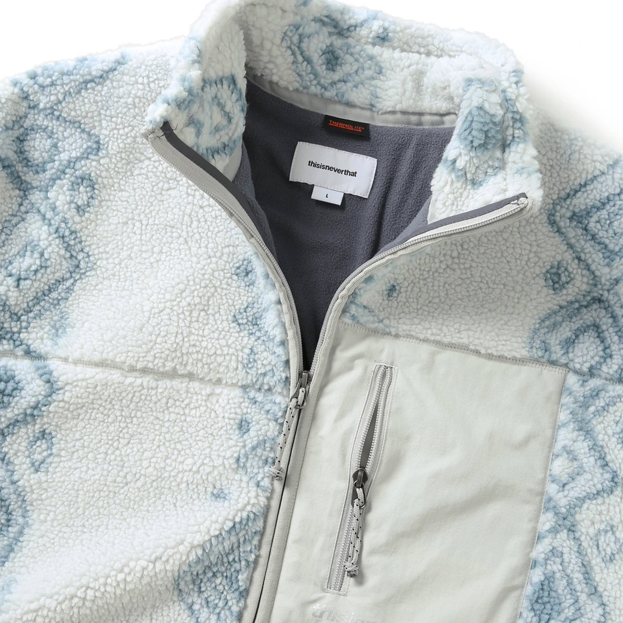 THISISNEVERTHAT Mens Sherpa Fleece Jacket 'Stone'