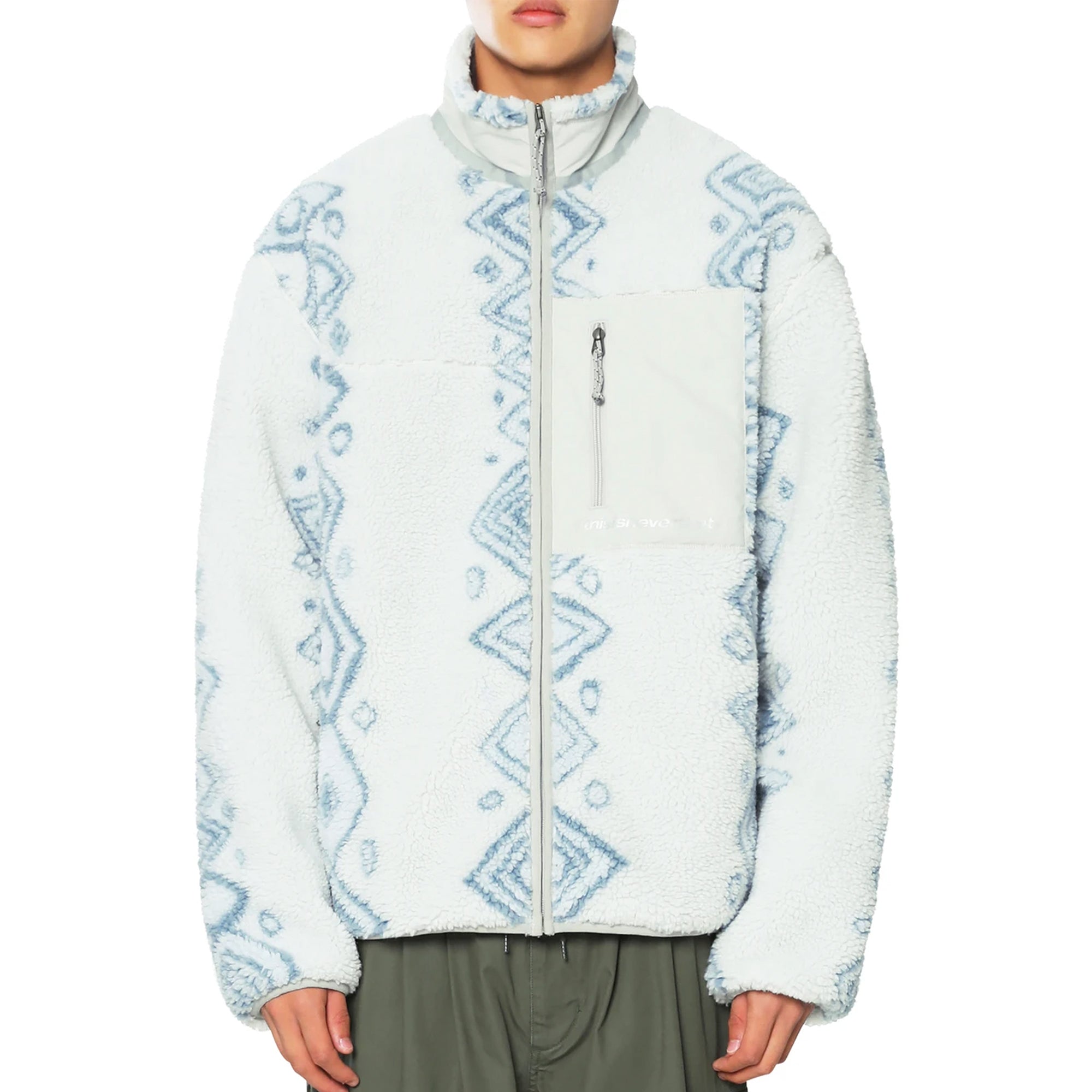 THISISNEVERTHAT Mens Sherpa Fleece Jacket 'Stone'