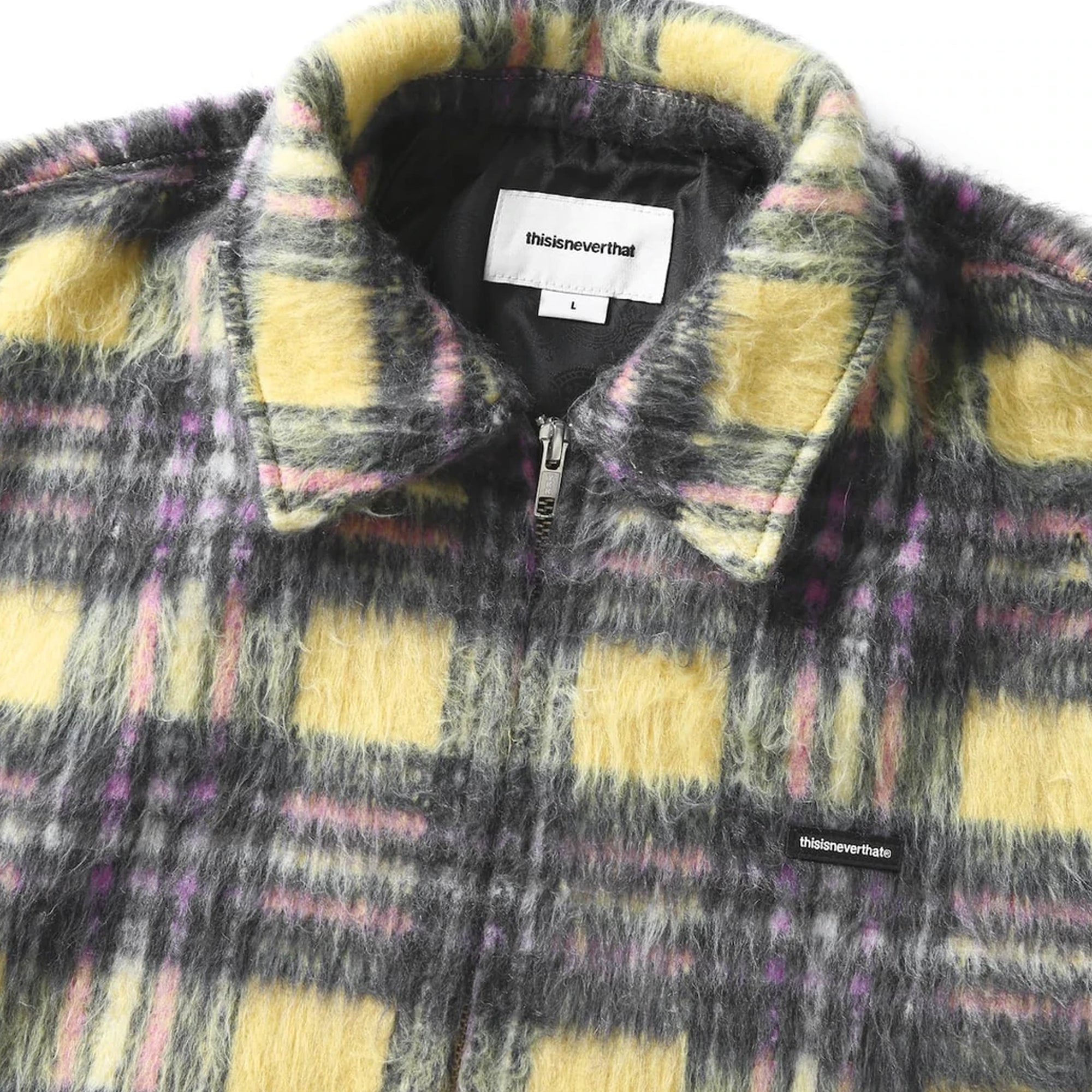 Thisisneverthat Mens Brushed Check Zip Jacket 'Yellow'