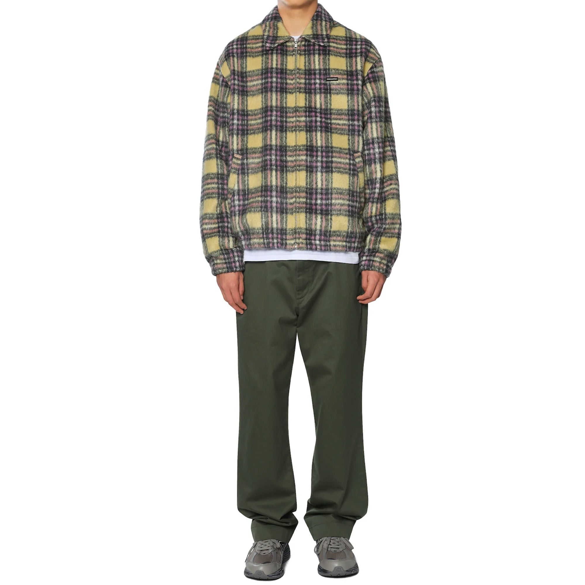 Thisisneverthat Mens Brushed Check Zip Jacket 'Yellow'