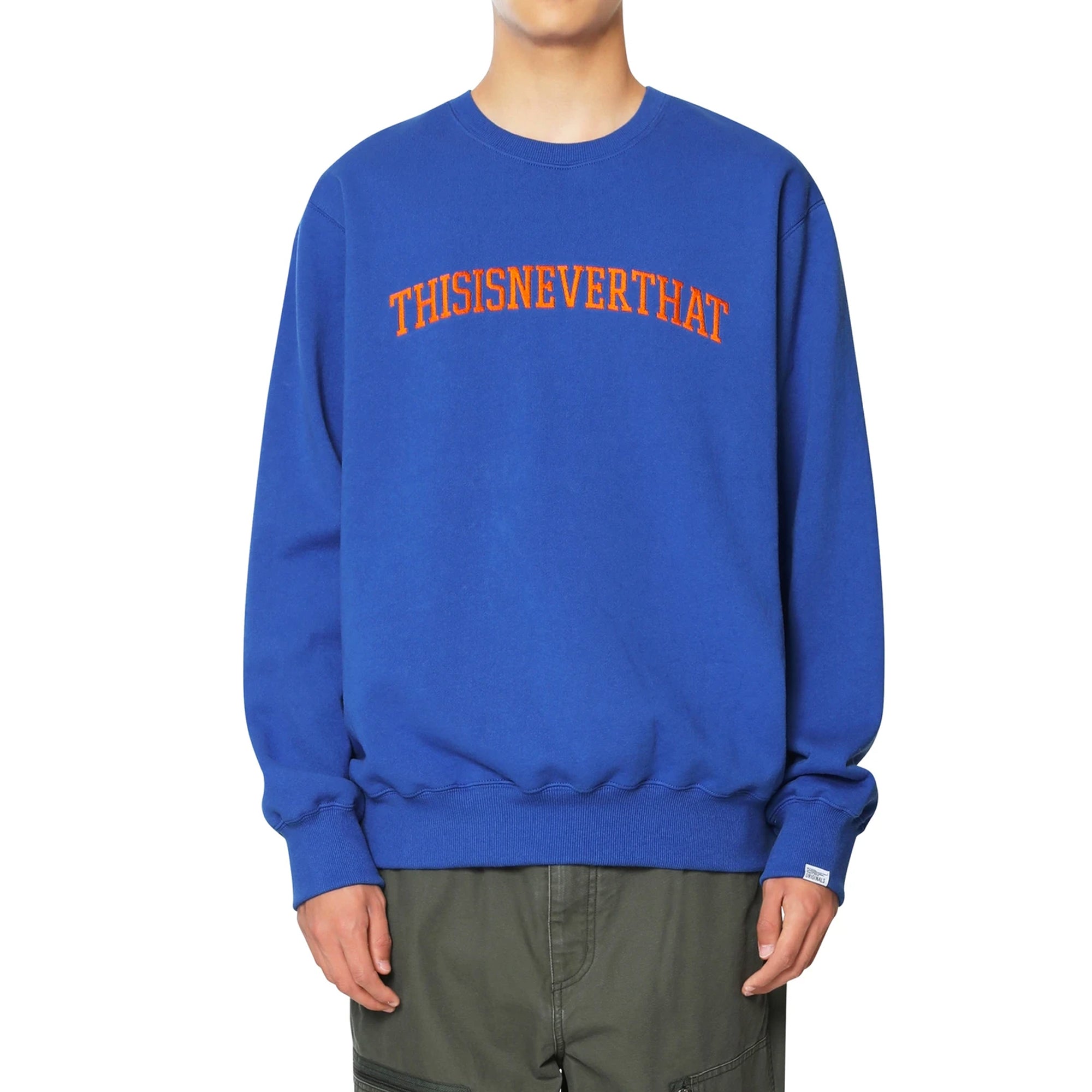 THISISNEVERTHAT Mens Arch-logo Crewneck 'Blue'