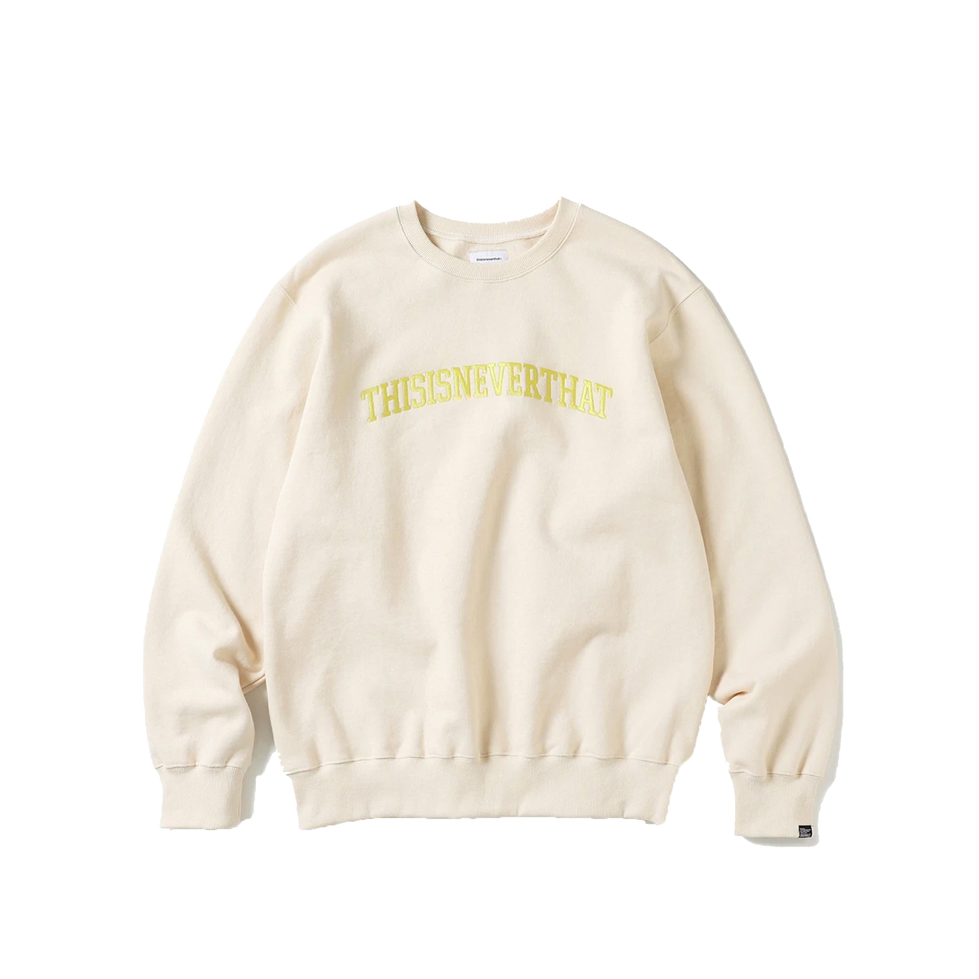 THISISNEVERTHAT Mens Arch-logo Crewneck 'Ivory'