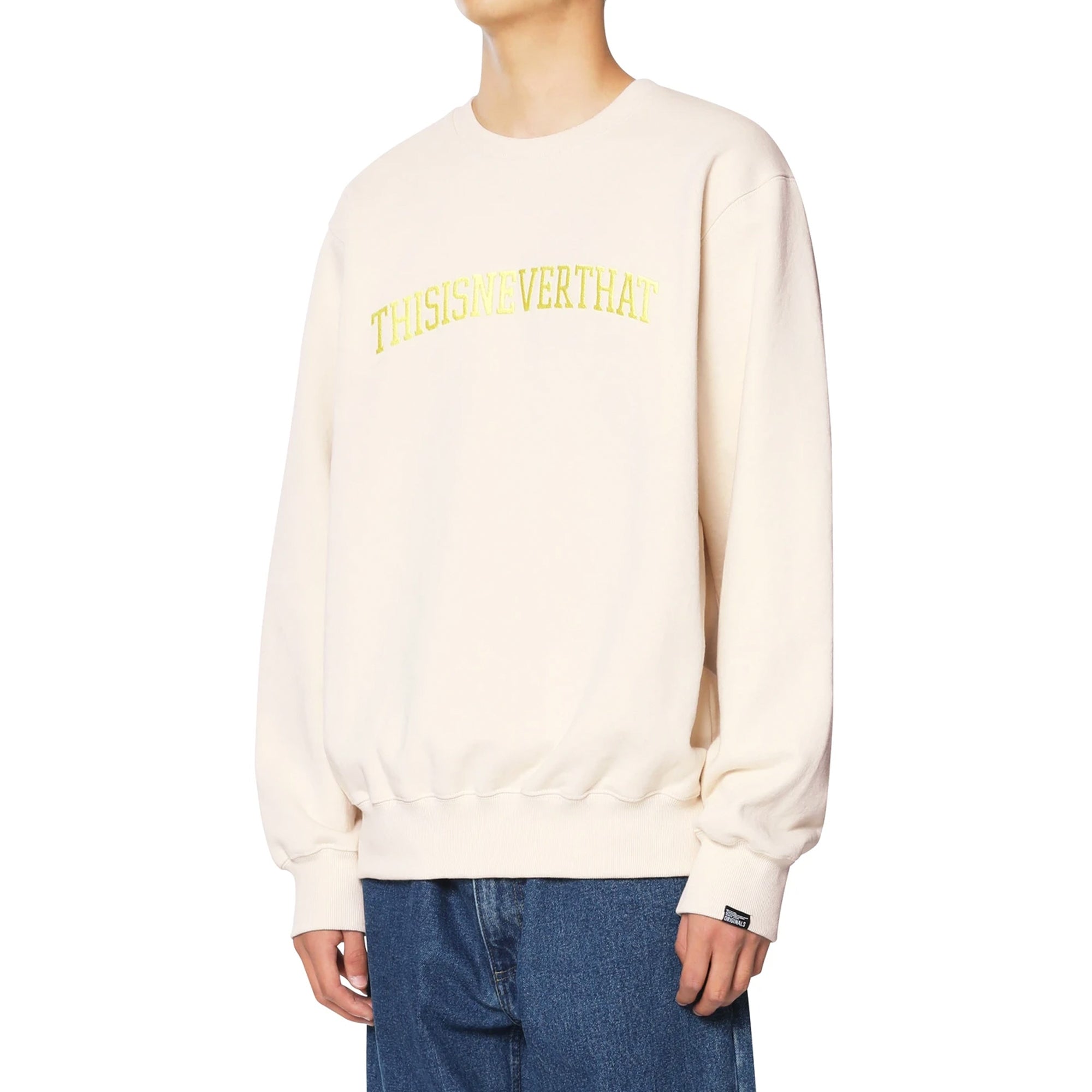 THISISNEVERTHAT Mens Arch-logo Crewneck 'Ivory'