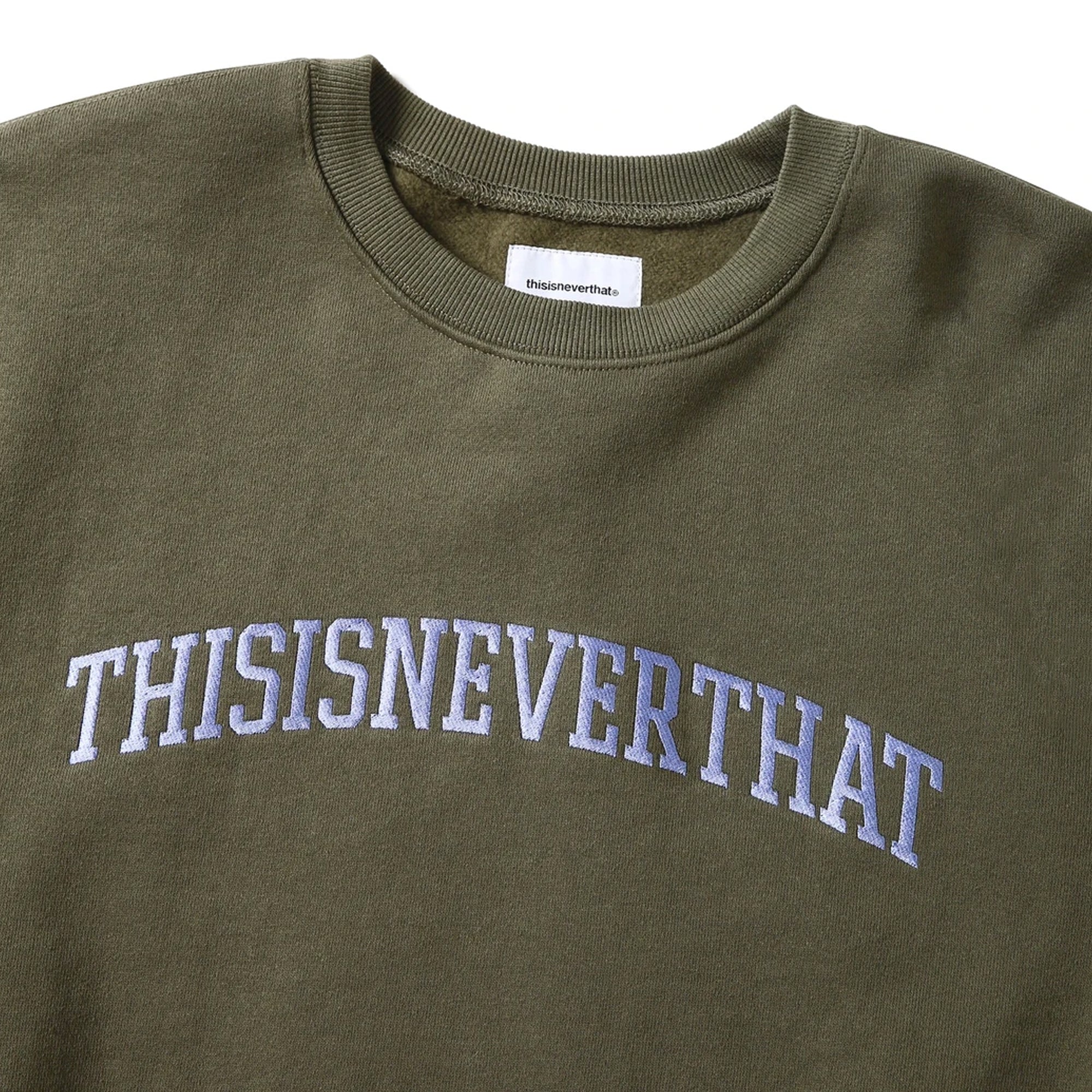 THISISNEVERTHAT Mens Arch-logo Crewneck 'Olive'