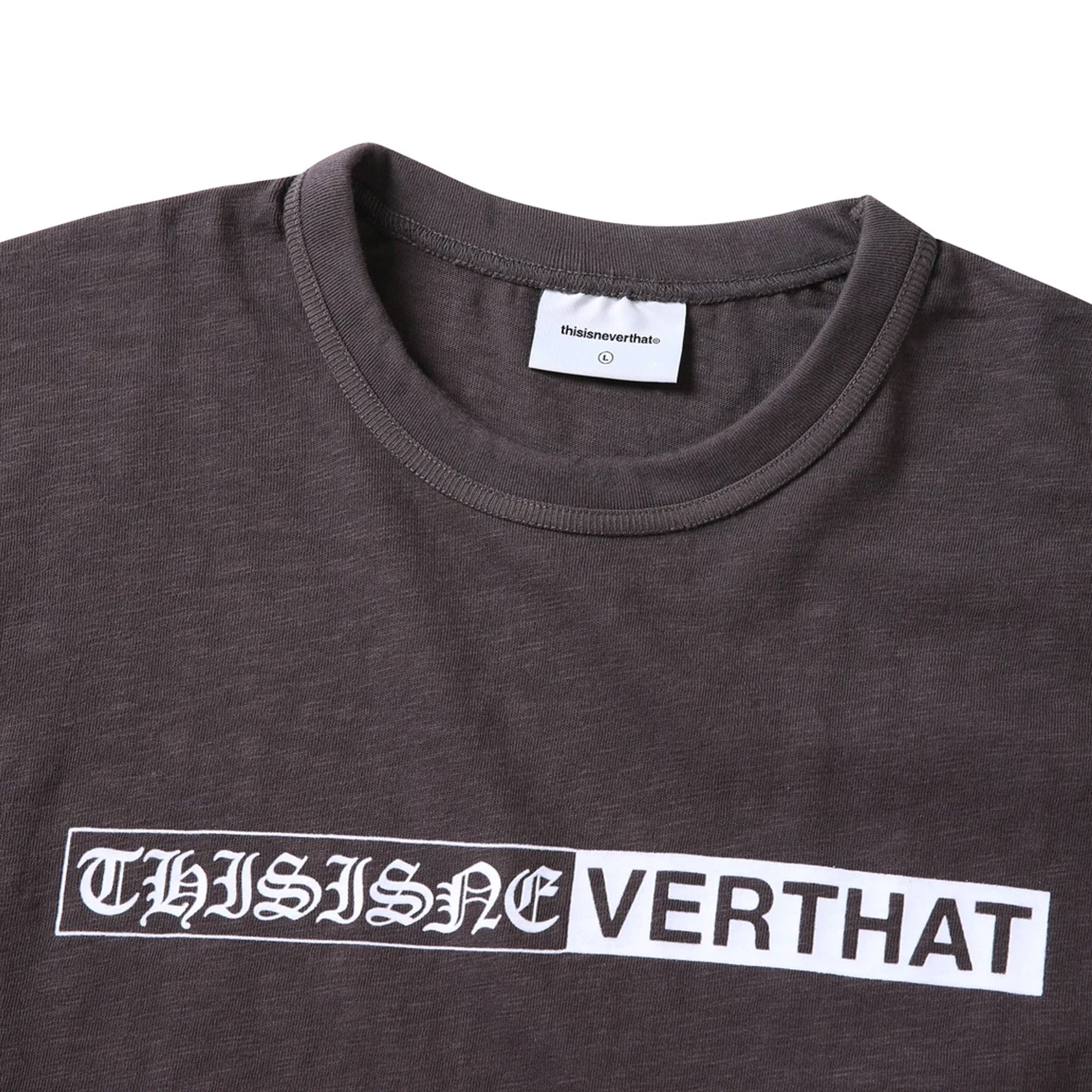 THISISNEVERTHAT Mens Half Old English L/S Tee 'Charcoal'