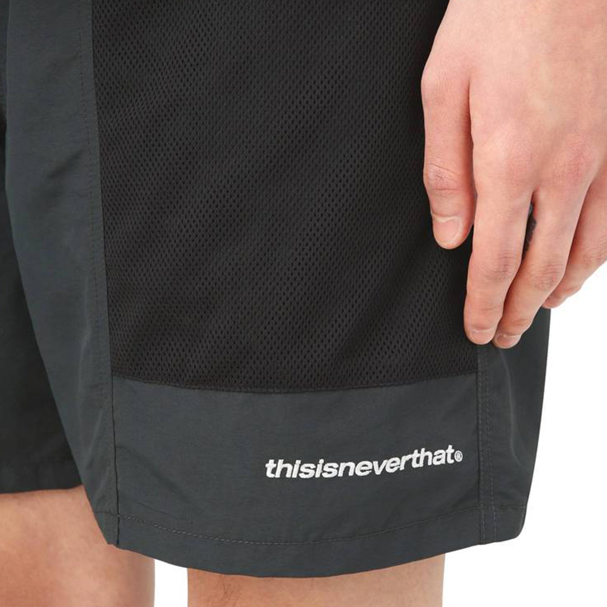 Thisisneverthat Mens Mesh Zip Pocket Shorts 'Greenish Black'