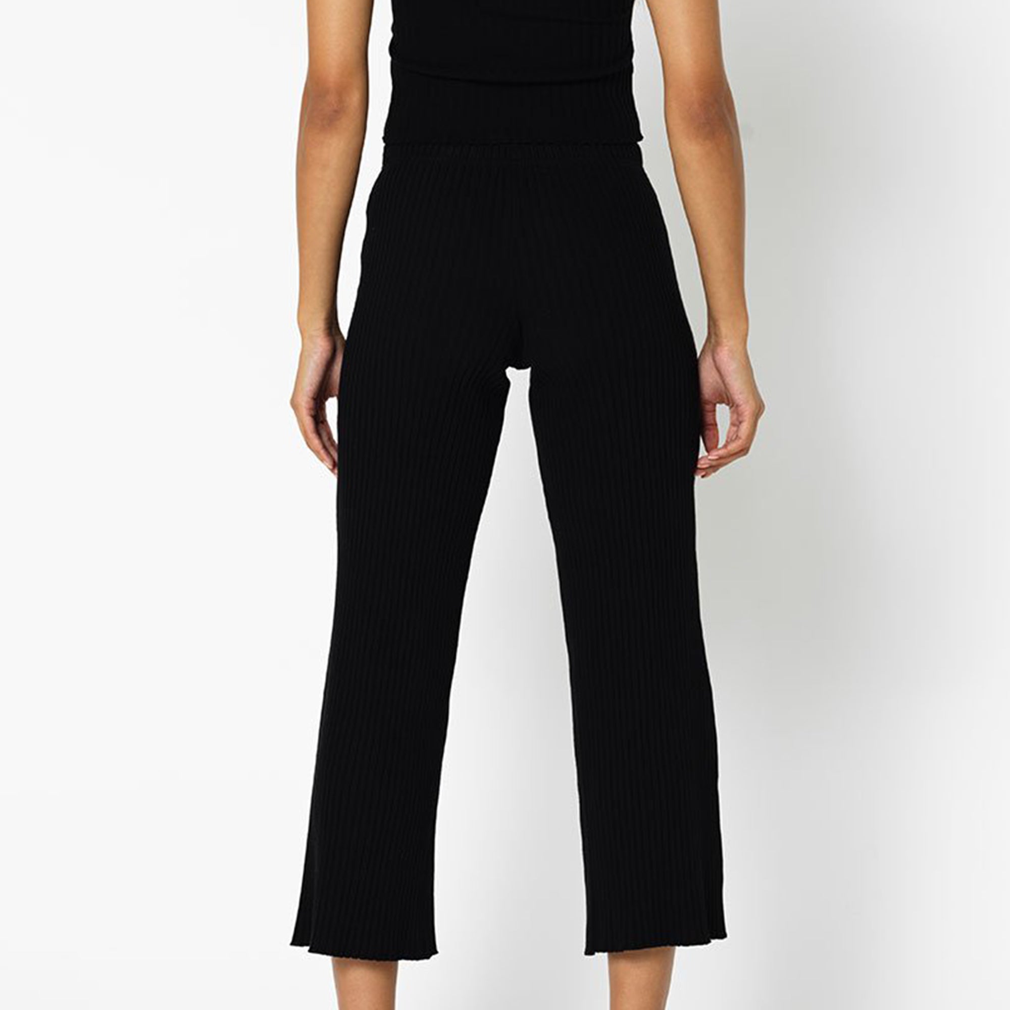 John Elliott Womens Ginza Rib Cropped Pant 'Black'