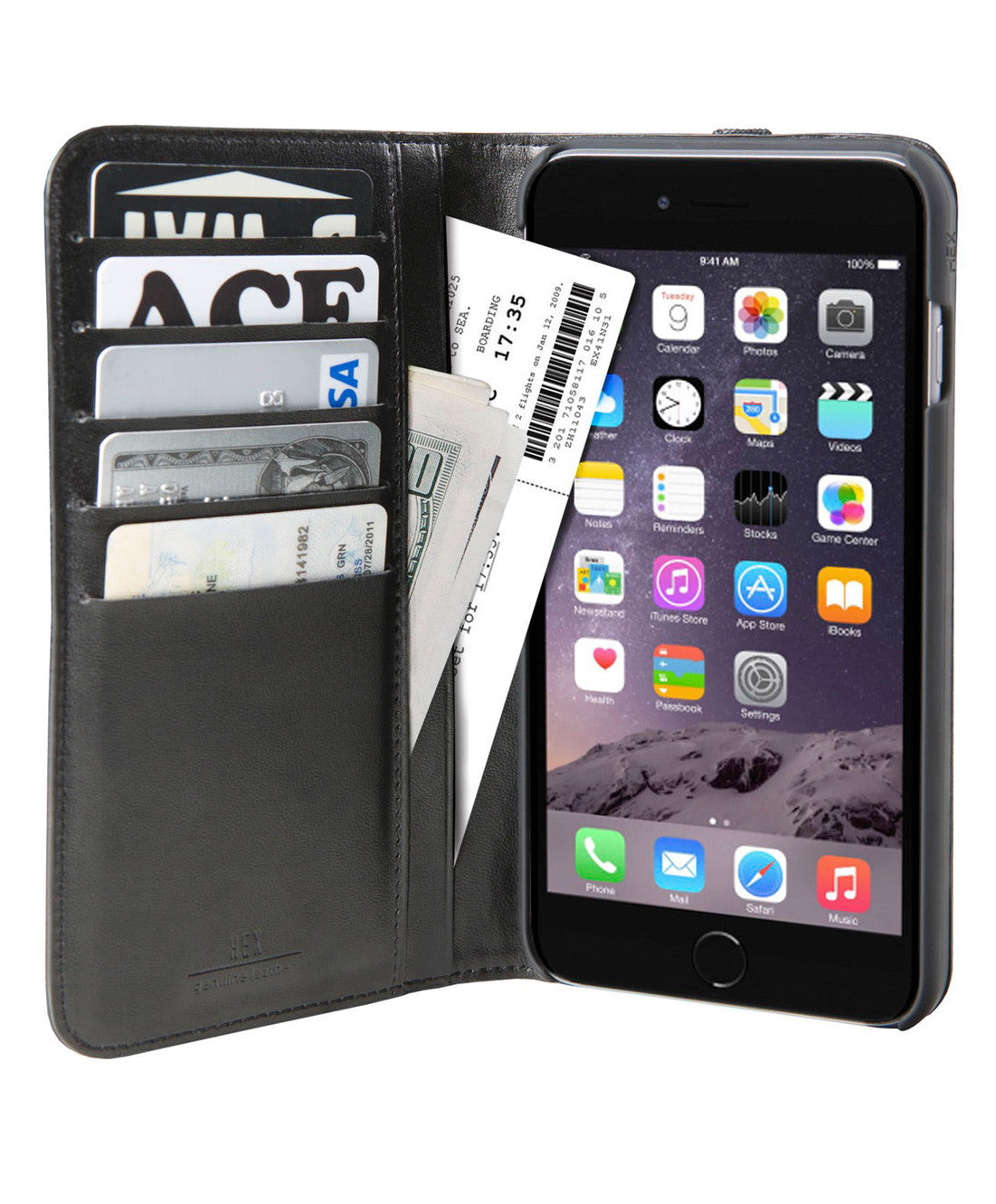 Hex: Icon iPhone 6+ Wallet Case (Black)