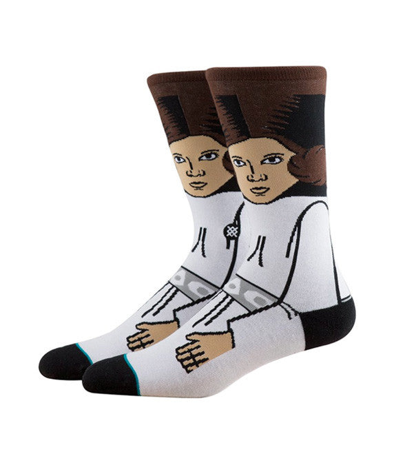 M545D15LEI-WHT, leia, white, princess leia, princess, black, brown, stance, stance socks, star wars