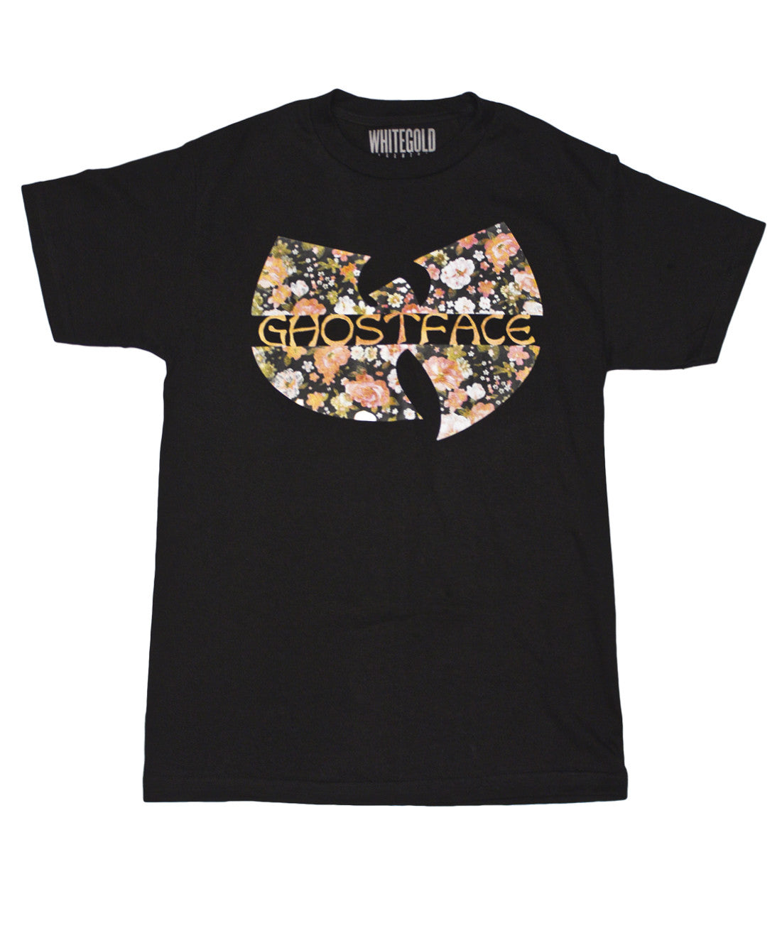 White Gold Tarantula: Floral Wu Tang Tee (Black)